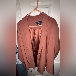 Studio Brown Blazer Classic Lapel Professional Finish